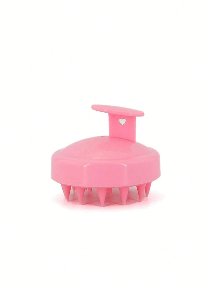 Cepillo masajeador de cuero cabelludo de silicona en color rosa